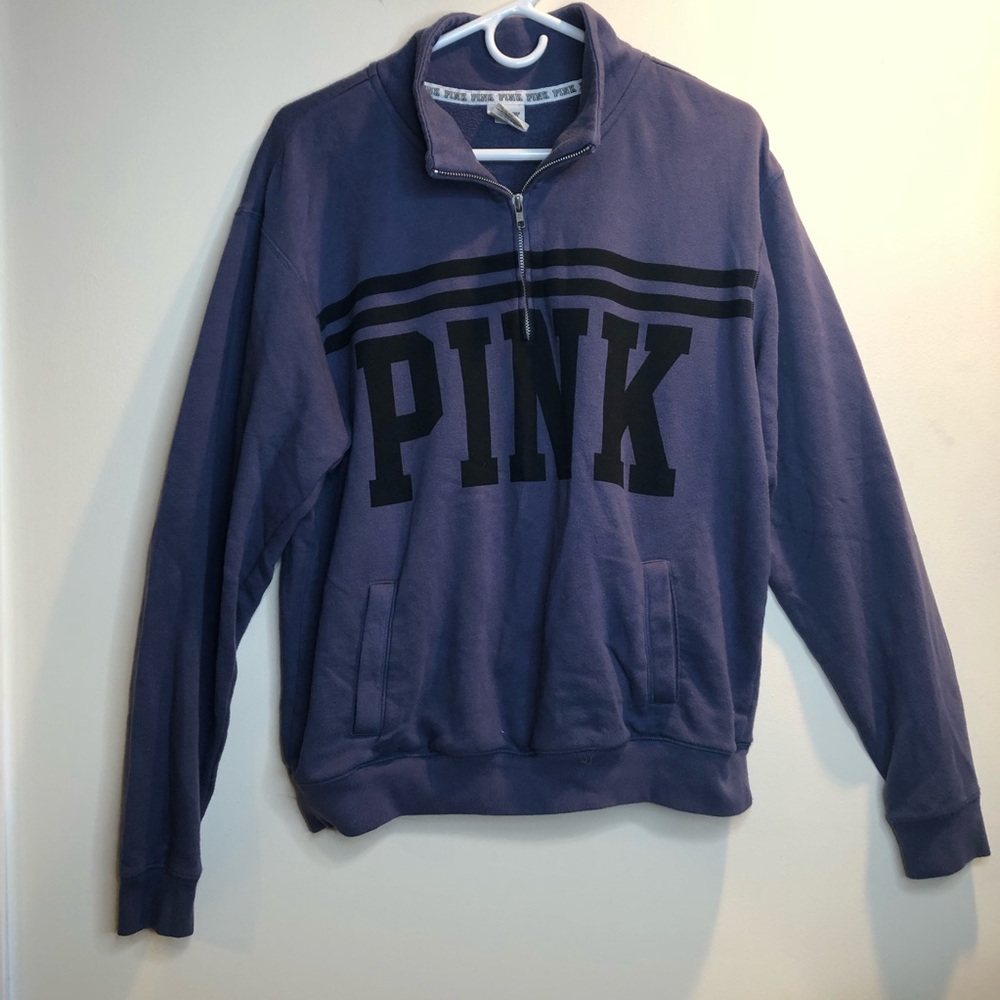 Victoria Secret Pink Half Zip Purple Sweater
